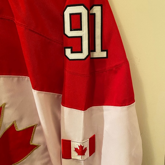 RARE Nike Team Canada 2014 Sochi Olympics Stamkos #91 Mens Large Jersey Red IIHF - Picture 6 of 7